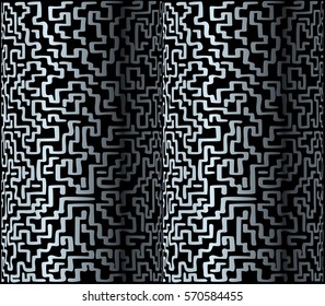 Gray scale curved surfaces with maze patterns mapped onto them
