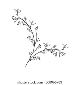 gray scale decorative branch with leafs