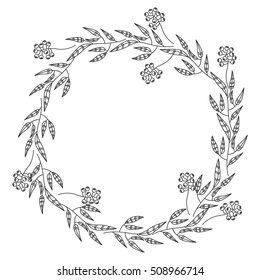 gray scale decorative crown olive branch with fruits