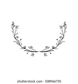 gray scale decorative half crown with olive fruits