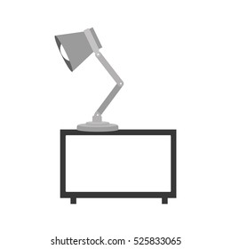 gray scale decorative shelf with lamp