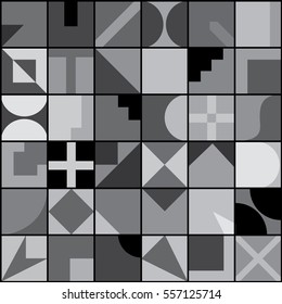 Gray scale geometrical shapes pattern