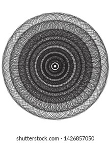gray scale repeating circles forming a mandala