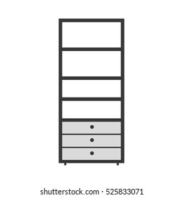 gray scale silhouette with kitchen shelf