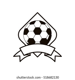 gray scale soccer tournament emblem with ball