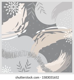 gray scarf with abstract pattern design