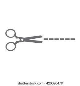 Gray scissors icon cut vector illustration
