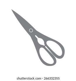 Gray Scissors icon isolated