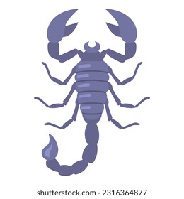 gray scorpion with large claws on a white background. flat vector illustration. svg