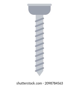 ilustración plana del vector de la clavija de tornillo gris