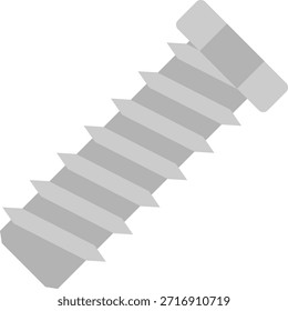 Tornillo gris aislado sobre fondo blanco