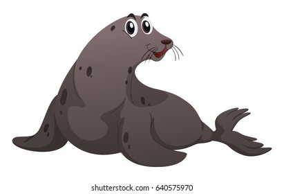 Gray seal on white background illustration