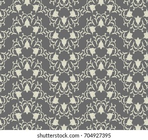gray seamless damask pattern. Vintage ornament. background for wallpaper, printing on the packaging paper, textiles, tile.