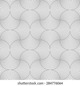 Gray seamless geometrical pattern. Simple monochrome texture. Abstract background.Slim gray circle striped pin will.