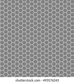Gray seamless hexagonal pattern. Abstract vector background.