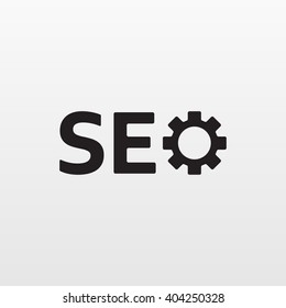 Gray Seo icon isolated on background. Modern flat pictogram, business, marketing, internet concept. Trendy Simple vector symbol for web site design or button to mobile app. Logo illustration.
