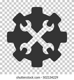 Gray Service Tools interface toolbar pictogram. Vector pictogram style is a flat symbol on chess transparent background.