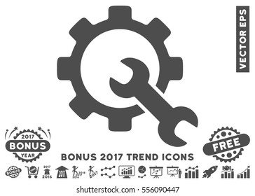 Gray Service Tools pictograph with bonus 2017 trend design elements. Vector illustration style is flat iconic symbols, white background.