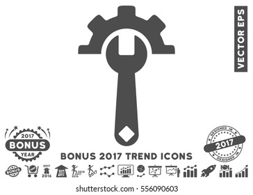 Gray Service Tools pictograph with bonus 2017 year trend elements. Vector illustration style is flat iconic symbols, white background.