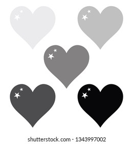 Gray set, hearts clip art, vector illustration