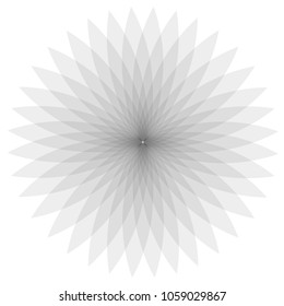 Gray shades circle. Web flower. Isolated on white