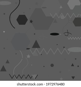 Gray Shadows White Ornamental Fabrics. Pastel Gray Monochorome Vector Illustration. Monochorome White Modern Hipster Style Background. Calm Pastel Black Digital Grey Geometrical Modern Design.