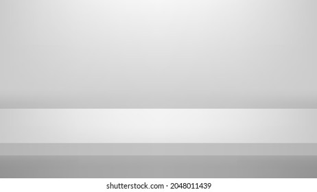 gray shelf in 3d. For backdrop,wallpaper,background. Space for text. Vector illustration.