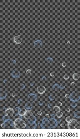 Gray Shell Background Transparent Vector. Scallop Drawn Wallpaper. Aquatic Design. Blue Shellfish Underwater Textile Card.