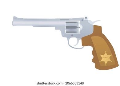 Graue Sheriff-Schusswaffe. Vektorgrafik
