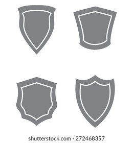 Gray shield vector icon