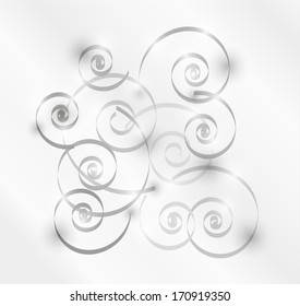 gray shining spirals on gray gradient background