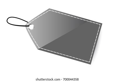 Gray Shinning Blank Tag, Isolated on White