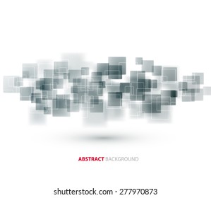 Gray shiny squares shapes technical background. Vector technology design