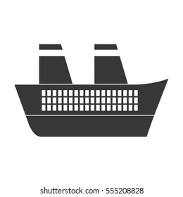 gray ship travel maritime vector illustration eps 10