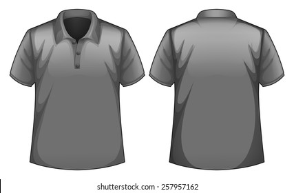 Gray shirt with front and back view