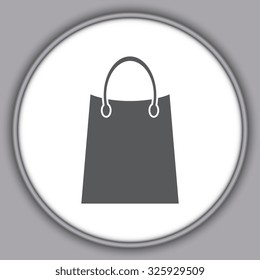 Gray shopping bag icon 