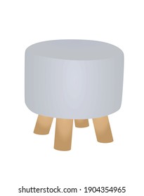 Gray short leg chair stool. vector