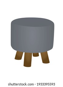 Gray Short Leg Chair Stool. Vector