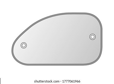Gray side window sun shades template on white background, vector file