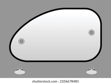 Gray side window sun shades template on white background, vector file