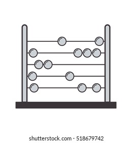 gray silhouette abacus with base and spheres