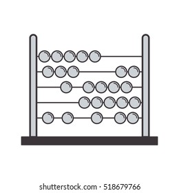 gray silhouette abacus with base and spheres