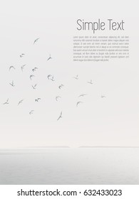 gray silhouette birds seagull on blue sky background vector.