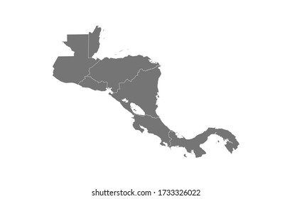 gray silhouette of Central America map.