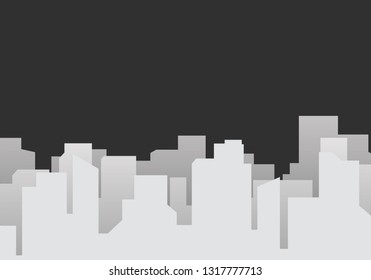 Gray silhouette cityscape background vector