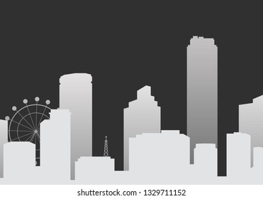 Grauer silhouettener Stadthintergrund Vektorgrafik