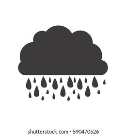 gray silhouette of cloud with rain vector illustration