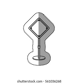 gray silhouette dotted sticker preventive road sign