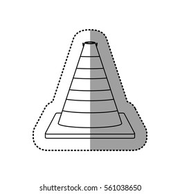 gray silhouette dotted sticker traffic cone