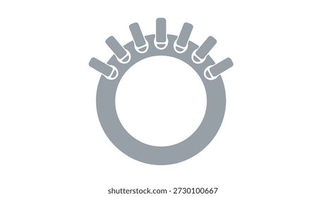 A gray silhouette icon of an external tooth lock washer, a piece of industrial hardware used for fastening and securing bolts.